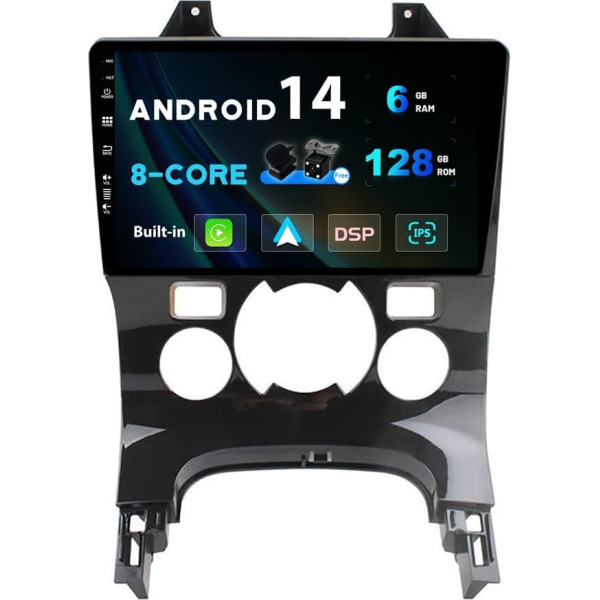 SXAUTO Android 12-6G+128G - IPS autoradio piemērots Peugeot 3008 (2013-2018) - Bezvadu Carplay/Android Car/DSP - LED kamera + MIC - DAB stūres vadības ierīce Fast Boot 360 kamera WiFi 4G - 2 DIN