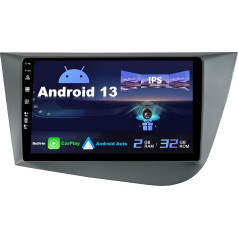 SXAUTO Android 12 IPS auto radio piemērots Seat Leon MK2 (2005-2012) - iebūvēts Carplay/Android Car - atpakaļgaitas kamera - 2G + 32G - vadība no stūres WiFi DAB Fast Boot 4G BT5.0-2 DIN 9