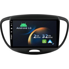 YUNTX Android 12 auto radio Hyundai Grand i10 (2007-2013) 2 DIN [Integrēts bezvadu CarPlay/Android Car/GPS]-9 collu IPS 2.5D 1280 * 600 bezmaksas kamera DAB/ stūres rats