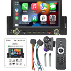 Apple auto atskaņotājs Android auto 1 DIN stereo auto Bluetooth 6,2 collu auto radio ar skārienjūtīgo ekrānu ar FM radio Spoguļsaite Trīs USB porti 7 krāsas Automašīnas galvenā vienība MP5 atskaņotājs + SWC