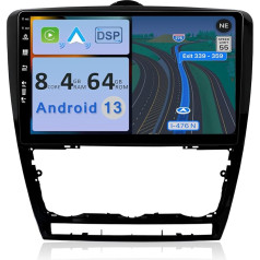 YUN TX [4GB + 64GB] Android 12 autoradio VW Skoda Octavia (2007-2014)-2 DIN [Integrēts bezvadu CarPlay/Android Car/DSP/GPS]-10.1 collu IPS 2.5D kamera + MIC-DAB/Stūresrats