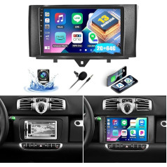 [2+64G] SIXWIN Android 13 auto radio Mercedes-Benz Smart Fortwo 2011-2015 radio, 9 collu kapacitīvais skārienjūtīgais skārienjūtīgais ekrāns ar WiFi GPS Bluetooth FM/RDS USB Mirrorlink + Canbus + atpakaļgaitas kamera