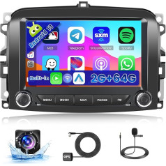 2+64GB Hikity Android 13 auto radio Fiat 500L 2013-2019 ar navigāciju Bezvadu Carplay Android Car, 7 collu skārienjūtīgais displejs Radio ar Bluetooth WiFi GPS Mirror Link FM/RDS Radio SWC Mic Reversing