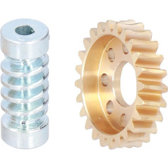 28:1 Reduction Ratio Self-Locking Worm Speed Reducer with 24 Teeth Worm Wheel 6 mm Bore Gear Shaft, Worm and Worm Gear