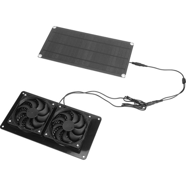 10 W Solar-Doppelventilator-Set, 18 V, 3000 U/min, Wetterfest, Solarbetriebene Abluftventilatoren, Tragbarer Outdoor-Hühnerstall-Solarpanel-Entlüftungsventilator für Gewächshäuser