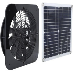 Haofy 100 W 18 V Solarpanel-betriebener Abluftventilator 13,5 Zoll Solarbetriebener Dachbodenventilator für Haustierhaus Hühnerstall Wohnmobil Gewächshaus Solar-Entlüftungsventilator