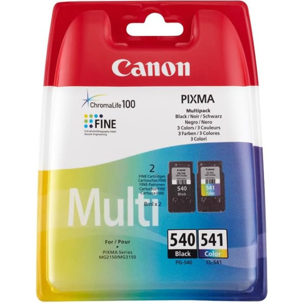 Canon 5225B006 PG-540 / CL-541 melnā un krāsainā tintes kasetne daudzpaku blisterī