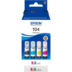 Epson C13T00P640 tinte (4) zilā, purpura, dzeltenā, melnā 65 ml pudele, ecotank 104