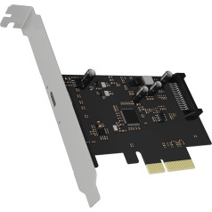 ICY BOX USB 3.2 karte ar USB 3.2 Gen 2x2 pieslēgvietām (20 Gbps), USB-C, iebūvējama PCIe slotā, IB-PCI1901-C32