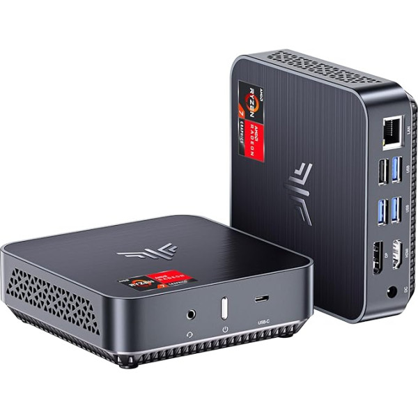 NiPoGi AM02PRO Mini dators AMD Ryzen 7 5800U 32GB Dual DDR4 512GB Nvme PCle3.0 SSD Win11 Micro Desktop dators ar Radeon RX Vega 8 Atbalsts DP + HDMI 4K, WiFi 6, BT5.2 Biznesam/Mājām/Biro birojam/Light