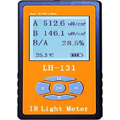 UV mērītājs LH-129 LH-131 Infrarot-Lichteinstrahlungs-Leistungsmesser-Tester, Radiometer LED-Lichtintensitäts-Sonnenlichtmessgerät Schnelle Messgeschwindigkeit(LH-131(760-1100nm))