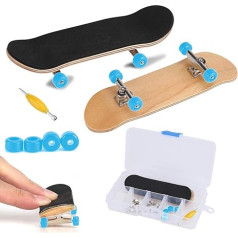 Fingerboard Finger skeitborda dēļi ar profesionālu mini sakausējumu, pilnu koka kļavu klāju un kastīti, mazina stresu, bērnu dāvanas, gaiši zils