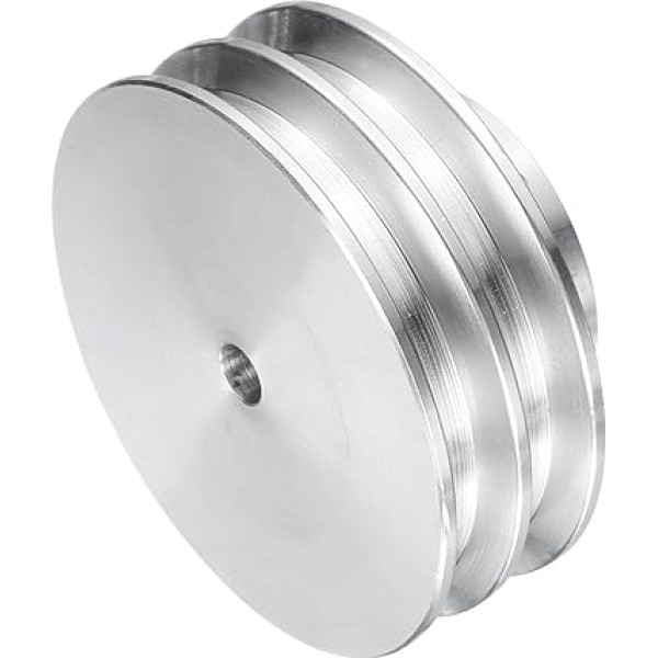 sourcing map V tipa trīšu 5 mm Bore 60 mm OD Double Groove alumīnija sakausējuma alumīnija motora vārpstas urbis 6 mm PU formas josta