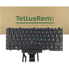 TellusRem Rezerves tastatūras vācu fona apgaismojums priekš Dell Latitude E5450, Latitude E7450, Latitude E7470