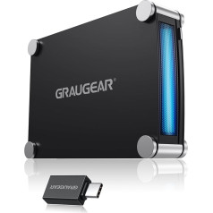 GRAUGEAR išorinis korpusas 1x 5,25 colių SATA diskui Blu-Ray CD-DVD įrenginiui USB 3.0 eSATA jungtis USB-C adapteris G-5251