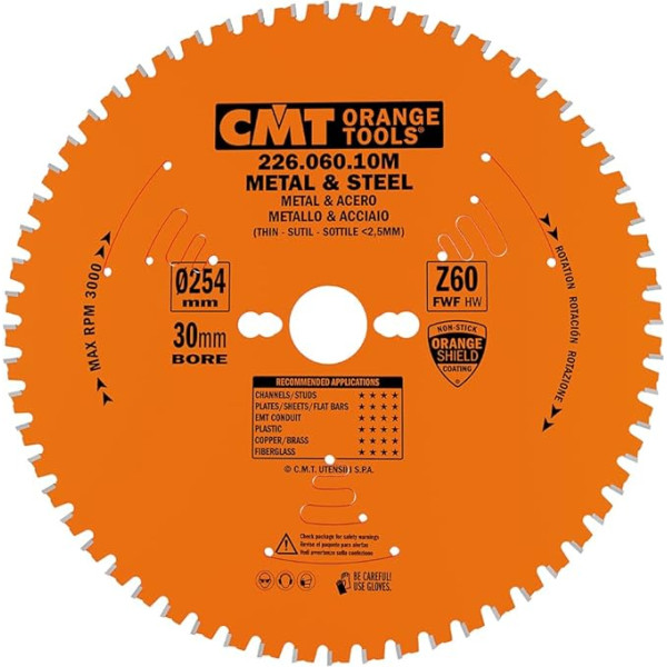 CMT Orange Tools 226.060.10M Kreissägeblatt für Metalle 254x2.2x30 z 60 fwf 5 Grad