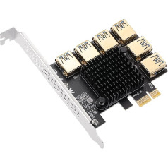 MZHOU PCI-E 1 līdz 6 USB slots Riser Card USB 3.0 PCI-E Adapter Board Multiplier Port GPU Extender Miner Riser Card for BTC Bitcoin Miner Mining