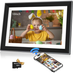 FamBrow Digital Picture Frame WiFi 10,1 collu elektroniskais bilžu rāmītis ar 1280 x 800 HD IPS skārienjūtīgo ekrānu, 16 GB atmiņas + 32 GB karte, tūlītēja koplietošana, izmantojot lietotni