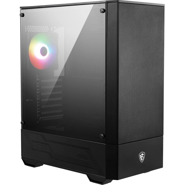 MSI MAG Forge 111R Mid-Tower ATX korpuss (2 x USB 3.0 savienojumi, 1 x 120 mm A-RGB ventilators ar kontrolieri, melns, RGB) MAGFORGE111R