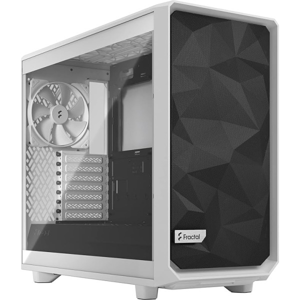 Fractal Design Meshify 2 Lite White ATX Flexible Tempered Glass Window Mid Tower datora korpuss, FD-C-MEL2A-04