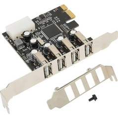 Annadue PCIE uz USB 2.0 paplašināšanas karte, 4 porti PCI Express iekšējā USB 2.0 centrmezgla kontrolieris, PCI Express paplašināšanas adaptera karte galddatoram Windows 10/8/7, Linux, OS X