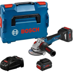 Bosch profesionālā 18 V sistēmas akumulatora leņķa slīpmašīna GWS 18V-10 PSC (ieskaitot 2x ProCORE18V 5,5Ah akumulatoru, lādētāju GAL 1880, L-BOXX)