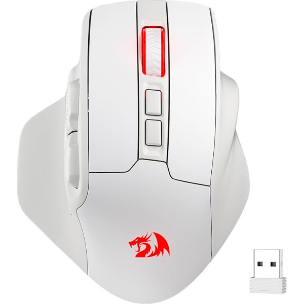 Redragon M806 bezvadu spēļu pele, 7 programmējamas pogas, vadu spēļu pele ar 3 režīmiem, 2.4G bezvadu, ergonomiska satveršanas konstrukcija, programmatūra atbalsta īsceļu taustiņus un RGB