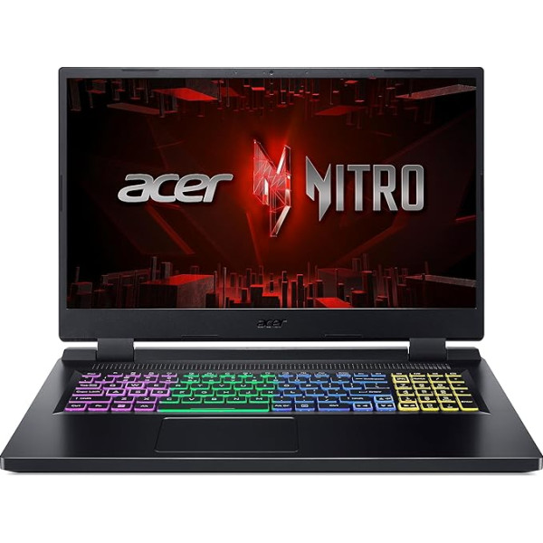 Acer Nitro 5 (AN517-55-98D8) spēļu klēpjdators | 17,3 collu WQHD 165 Hz displejs | Intel Core i9-12900H | 32 GB RAM | 1 TB SSD | NVIDIA GeForce RTX 4060 | Windows 11 | QWERTZ tastatūra | Black