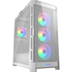 COUGAR Duoface Pro RGB Mid Tower datora korpuss ar 2 priekšējiem paneļiem un RGB ventilatoriem (balts)