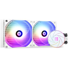 THERMALRIGHT Aqua Elite 240 White ARGB CPU ūdens dzesēšana, balts Aio CPU dzesētājs, 240 dzesēšanas rindu izmērs, 2 x 120 mm PWM ventilatori, S-FDB gultņi, AMD/AM4/AM5, Intel LGA1150/1151/1155/1156/1200/2011/1700