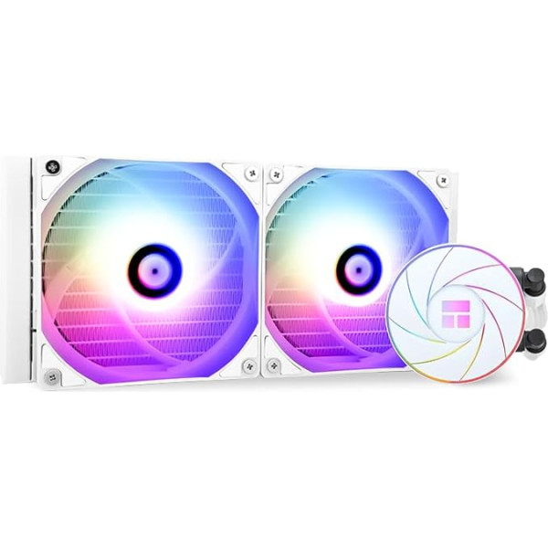 THERMALRIGHT Aqua Elite 240 White ARGB CPU ūdens dzesēšana, balts Aio CPU dzesētājs, 240 dzesēšanas rindu izmērs, 2 x 120 mm PWM ventilatori, S-FDB gultņi, AMD/AM4/AM5, Intel LGA1150/1151/1155/1156/1200/2011/1700