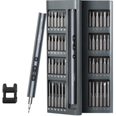 Upgrade Mini elektriskais skrūvgriezis, 51 in 1 Precision Power Screwdriver komplekts ar 48 bitiem, magnētiskais precīzijas mehāniskais skrūvgriezis, elektriskais skrūvgriezis ar LED apgaismojumu tālrunim, klēpjdatoram