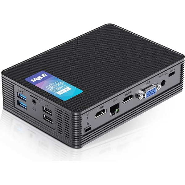 MeLE Mini PC, klusaisHD3 Celeron N5105 16GB 512GB Windows 11 Pro mikrodators, bez ventilatora, neliels galddators ar Gigabit Ethernet WiFi, BT5.1 industriālajam IoT, biznesa digitālajām izkārtnēm