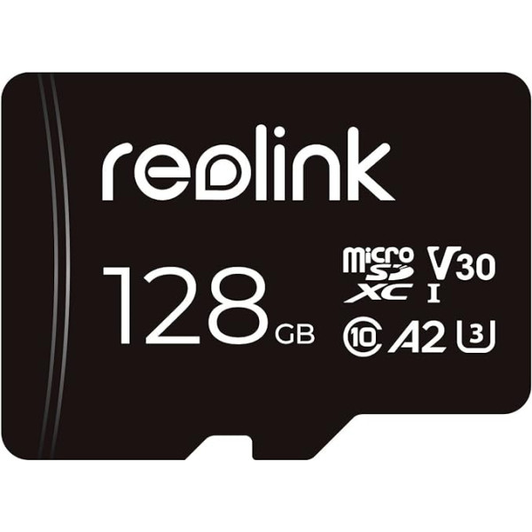 Reolink 128 GB microSDXC atmiņas karte 10. klases A2 U3 TF atmiņas karte, saderīga ar kameru (2 gab.)