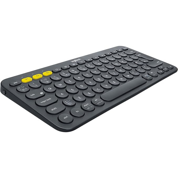 Logitech K380 bezvadu Bluetooth tastatūra, vairāku ierīču un vienkāršas pārslēgšanas funkcija, Windows un Apple saīsnes, PC / Mac / planšetdators / mobilais tālrunis / Apple iOS + TV, angļu QWERTY izkārtojums - melna