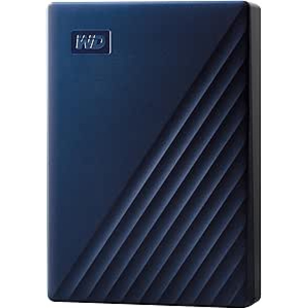 WD My Passport for Mac 6TB ārējais cietais disks (mobilā krātuve, USB-C, lejupielādējama programmatūra, aizsardzība ar paroli, saderīgs ar Mac, viegli ievietojams) Pusnakts zils