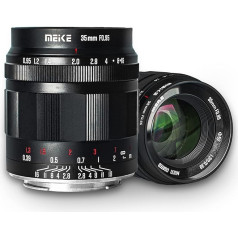 Meike 35mm f0.95 Lielais manuālās fokusēšanas galvenais fiksētais objektīvs APS-C, kas saderīgs ar Canon EFM montāžas bezspoguļa kameru EOS M M2 M3