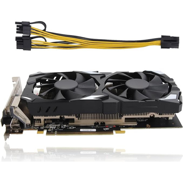 RX580 Gaming grafiskā karte, 8GB GDDR5 256 bitu grafiskā karte ar vairākām saskarnēm Win 10 11 Vista Linux, atbalsta DirectX 12, PCI Express 3.0 grafiskās kartes