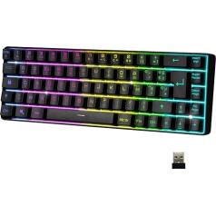 EMPIRE GAMING - 2024 Neu - K508 Kompakte Kabellose Gaming-Tastatur (Französisch) - Bluetooth/2.4G/Typ-C - PS4/PS5/PC/Mac - RGB Hintergrundbeleuchtung - 23 Anti-Ghosting-Tasten - Schwarz