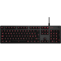 Logitech G413 Gaming mehāniskā tastatūra, taustāmie Romer-G slēdži, matēta alumīnija korpuss, programmējami F- taustiņi, USB cilpa, itāļu QWERTY izkārtojums - Carbon / Black