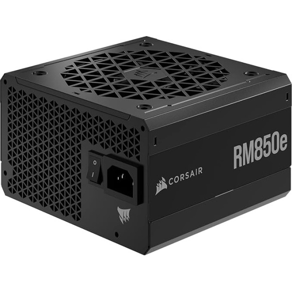 Corsair RM850e Pilnībā modulārs zema trokšņa līmeņa ATX barošanas bloks (divi EPS12V savienotāji, kondensatori ar 105°C temperatūru, 80 PLUS Gold efektivitāte, moderns gaidīšanas režīma atbalsts), melns