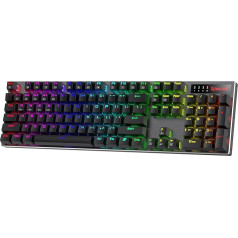 Redragon K556 PRO atnaujinta belaidė RGB žaidimų klaviatūra, BT/2,4 GHz trijų režimų aliuminio mechaninė klaviatūra su jungtimi be uždelsimo, 