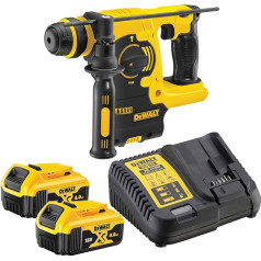 DEWALT 18V SDS Plus akumulatora-kombikāmurs DCH253M2 (4,0 Ah, ar integriertem LED-Licht, ar elektropneumatisko āmuru, inkl. Schnellladegerät, 2x Li-Ion-Akkus, Zusatzhandgriff, Transportkoffer)