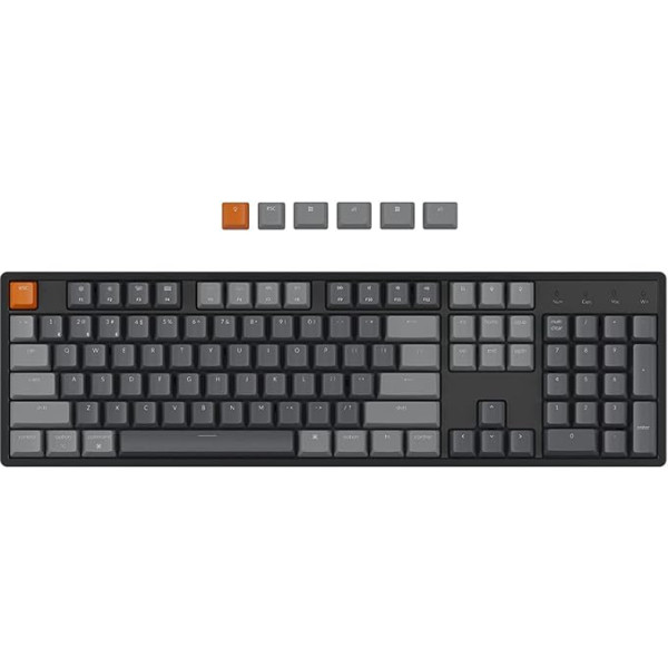 Keychron K10 pilna izmēra DE ISO izkārtojuma RGB karstā pārslēgšanās mehāniskā tastatūra 104 taustiņi Daudzuzdevumu spēļu tastatūra Bluetooth Wireless/USB ar Gateron G Pro sarkano slēdzi Alumīnija rāmis