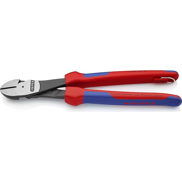 KNIPEX Tools 7402250TBKA Sānu griezēji ar lielu sviras spēku un daudzkomponentu stiprinājumu