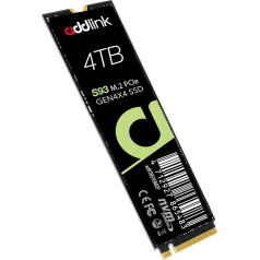 Addlink S93 4TB PCIe 4.0 M.2 Gen 4 atmiņas paplašināšanas SSD, līdz 7400 MB/s, iekšējais cietvielu disks ar HMB tehnoloģiju klēpjdatoriem, spēlēm un radošajiem datoriem