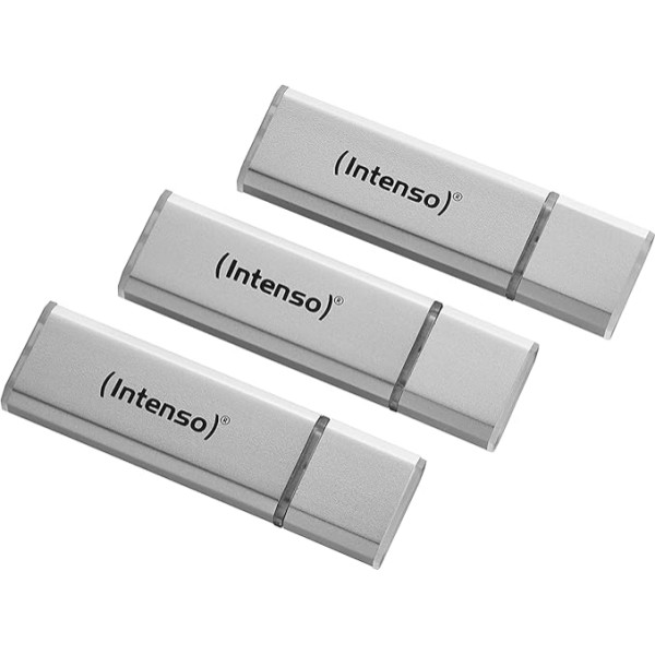 Intenso Alu Line USB 2.0 zibatmiņas disks 16 GB, 3 gab., sudraba krāsā