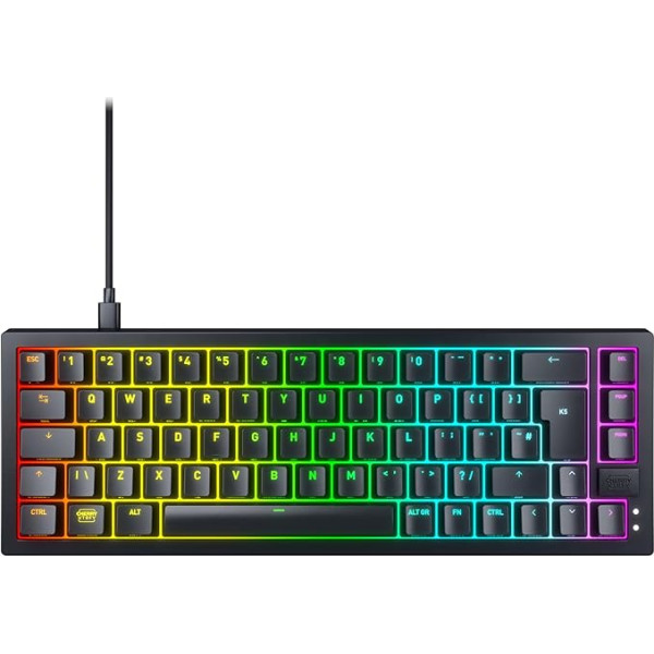 CHERRY XTRFY K5V2 Compact 65% Mechanical Gaming Keyboard UK Layout (QWERTY) Hot Swap tastatūra, CHERRY MX2A RED slēdzis, melns