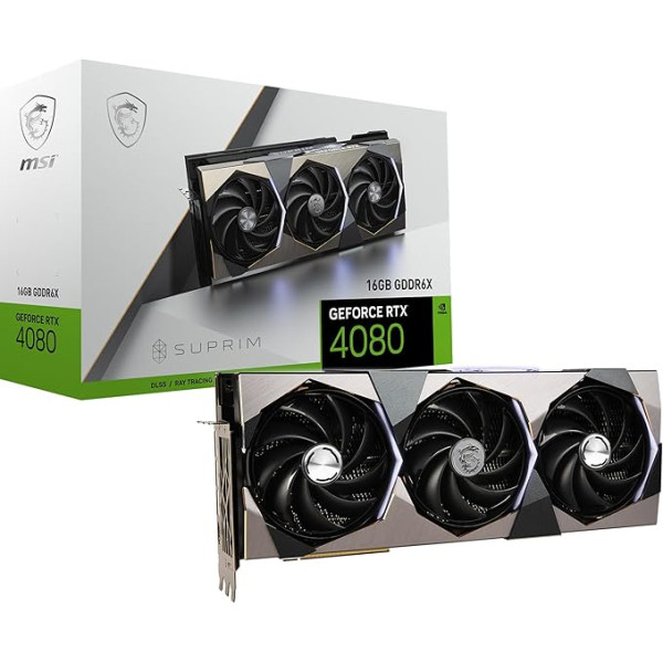 MSI GeForce RTX 4080 16GB SUPRIM spēļu grafiskā karte - NVIDIA RTX 4080, 16 GB GDDR6X atmiņas