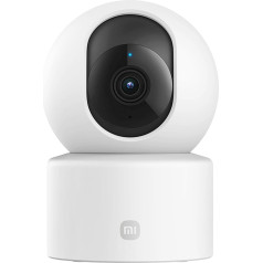 Xiaomi Smart Camera C301 2340P (3MP) 360° WiFi kamera iekštelpās, cilvēka AI noteikšana, inteliģentā sirēna, divvirzienu audio, nakts redzamība, saderīga ar Alexa un OK Google, balta